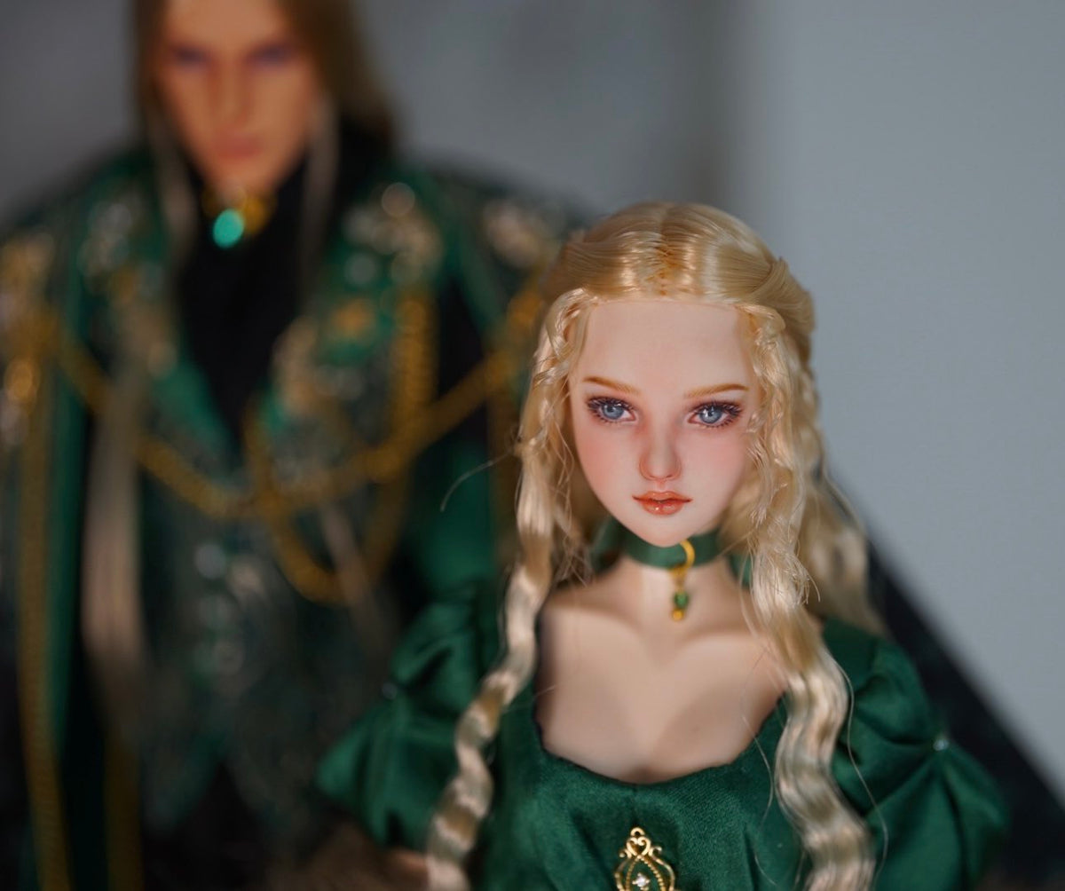 OOAK 1/6 scale Empire-style formal doll outfit pair by Umigami Tama