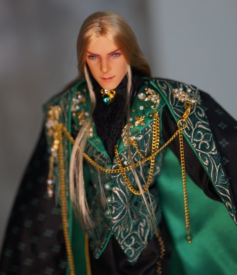 OOAK 1/6 scale Empire-style formal doll outfit pair by Umigami Tama