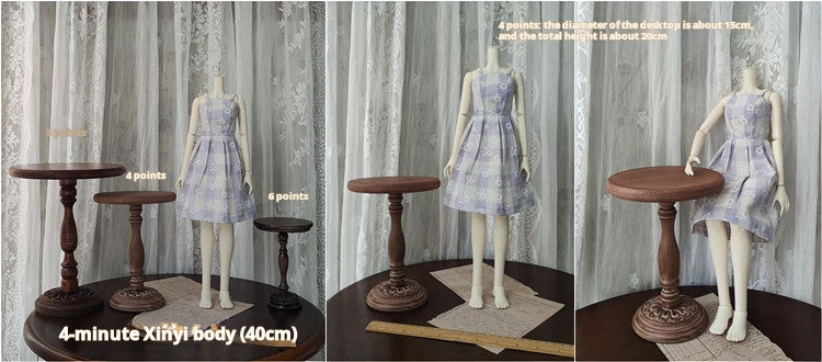 ヴィンテージ彫刻ラウンドテーブル 1/3・1/4・1/6ドール家具