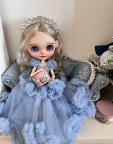 White princess ballet tutu dress for a 1/6 scale fashion doll.