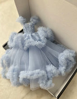 White princess ballet tutu dress for a 1/6 scale fashion doll, additional view.