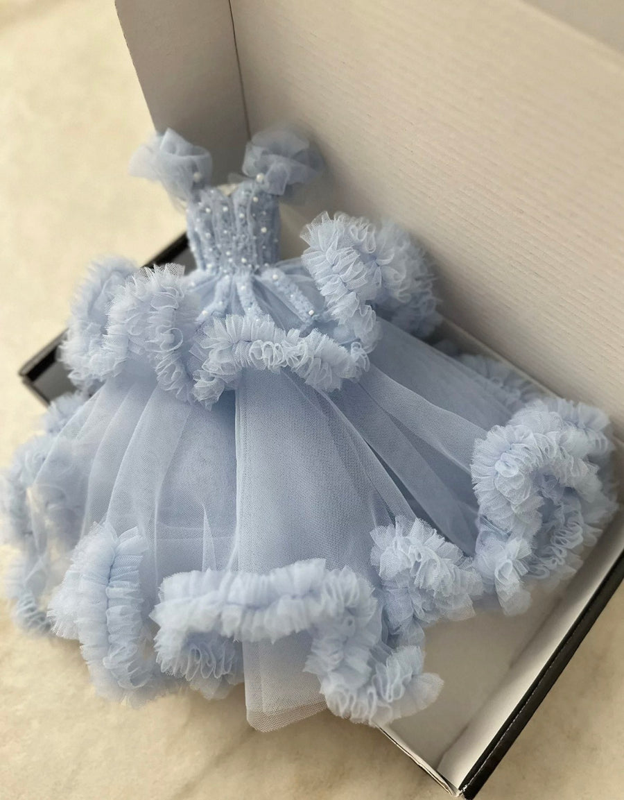White princess ballet tutu dress for a 1/6 scale fashion doll, additional view.